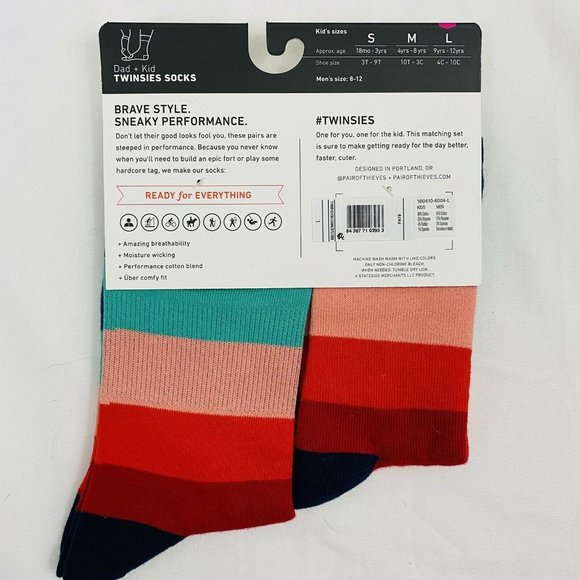 Pair of Thieves Dad and Kid Matching Striped Socks - Picture 7 of 7